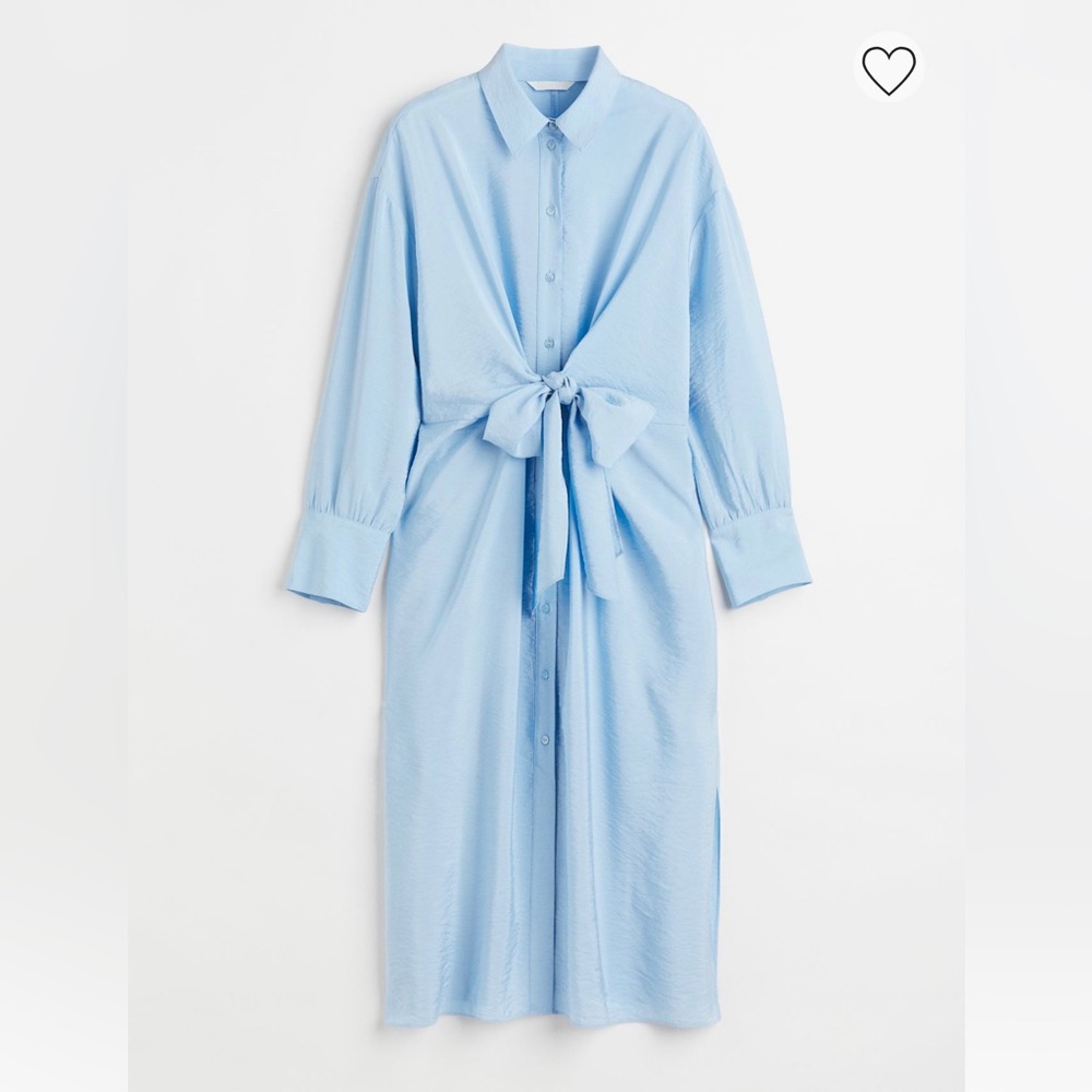 Tie front shirt dress L